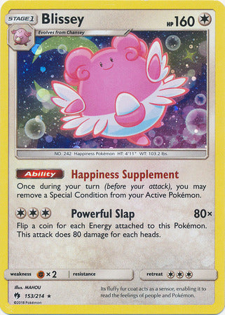 Blissey (153/214) (Cosmos Holo) [Sun & Moon: Lost Thunder] | Jomio and Rueliete's Cards and Comics