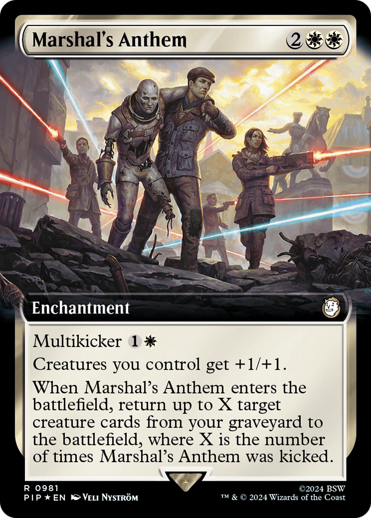 Marshal's Anthem (Extended Art) (Surge Foil) [Fallout] | Jomio and Rueliete's Cards and Comics