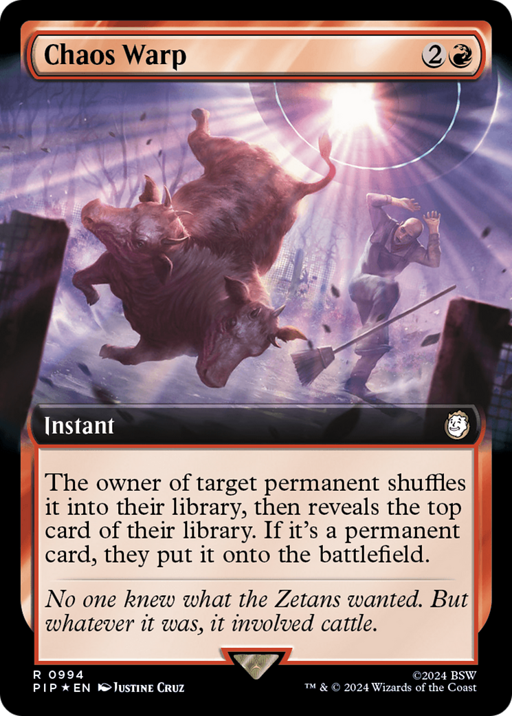 Chaos Warp (Extended Art) (Surge Foil) [Fallout] | Jomio and Rueliete's Cards and Comics