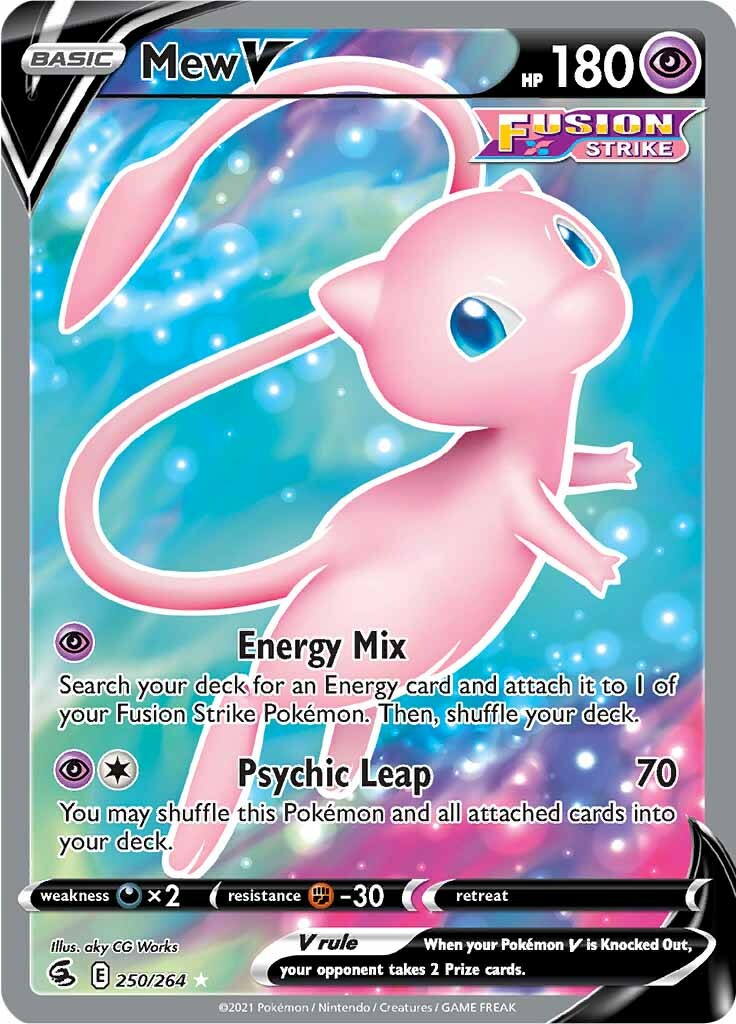 Mew V (250/264) [Sword & Shield: Fusion Strike] | Jomio and Rueliete's Cards and Comics