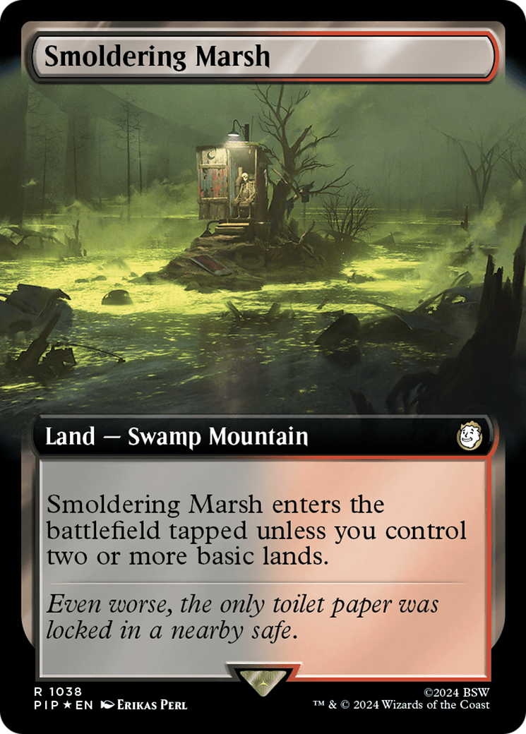 Smoldering Marsh (Extended Art) (Surge Foil) [Fallout] | Jomio and Rueliete's Cards and Comics