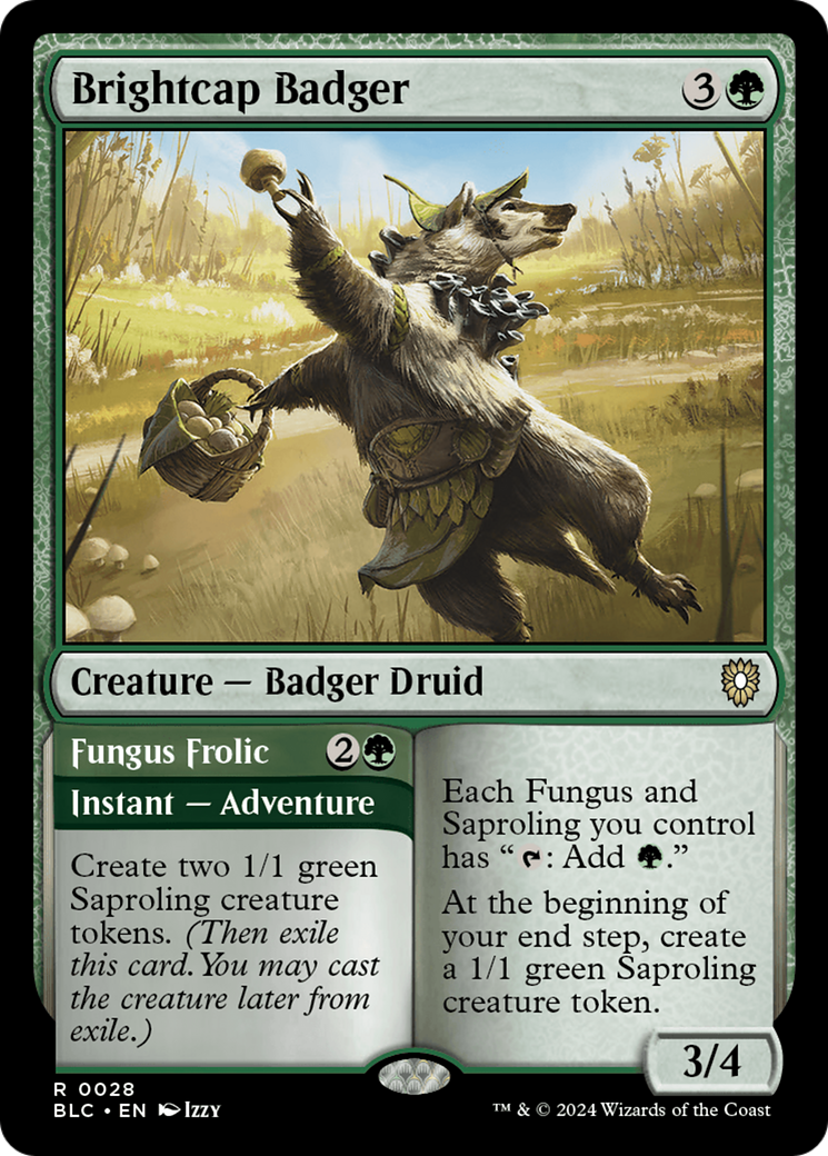 Brightcap Badger // Fungus Frolic [Bloomburrow Commander] | Jomio and Rueliete's Cards and Comics