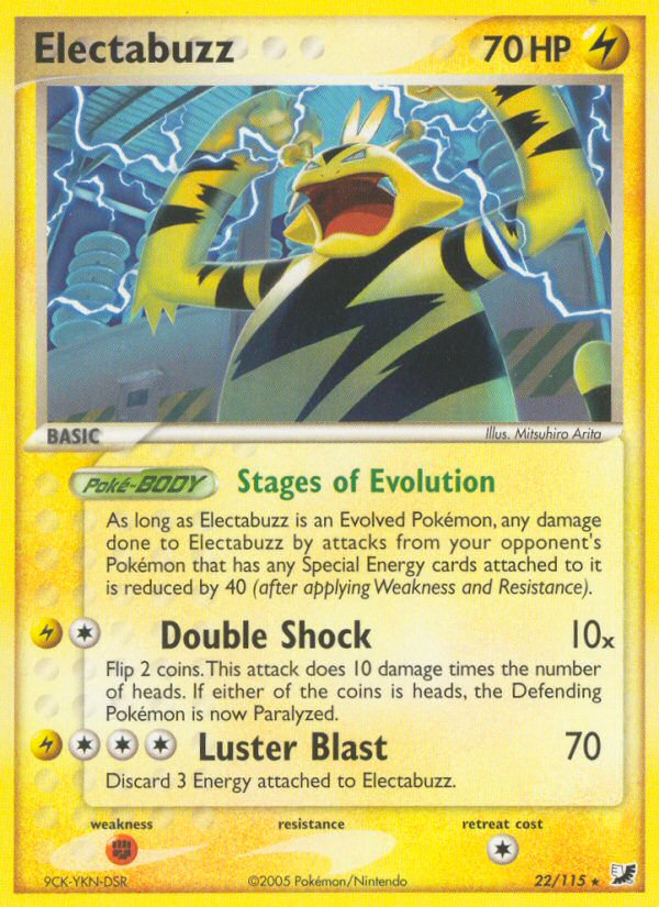 Electabuzz (22/115) [EX: Unseen Forces] | Jomio and Rueliete's Cards and Comics
