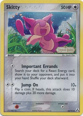 Skitty (64/92) (Stamped) [EX: Legend Maker] | Jomio and Rueliete's Cards and Comics