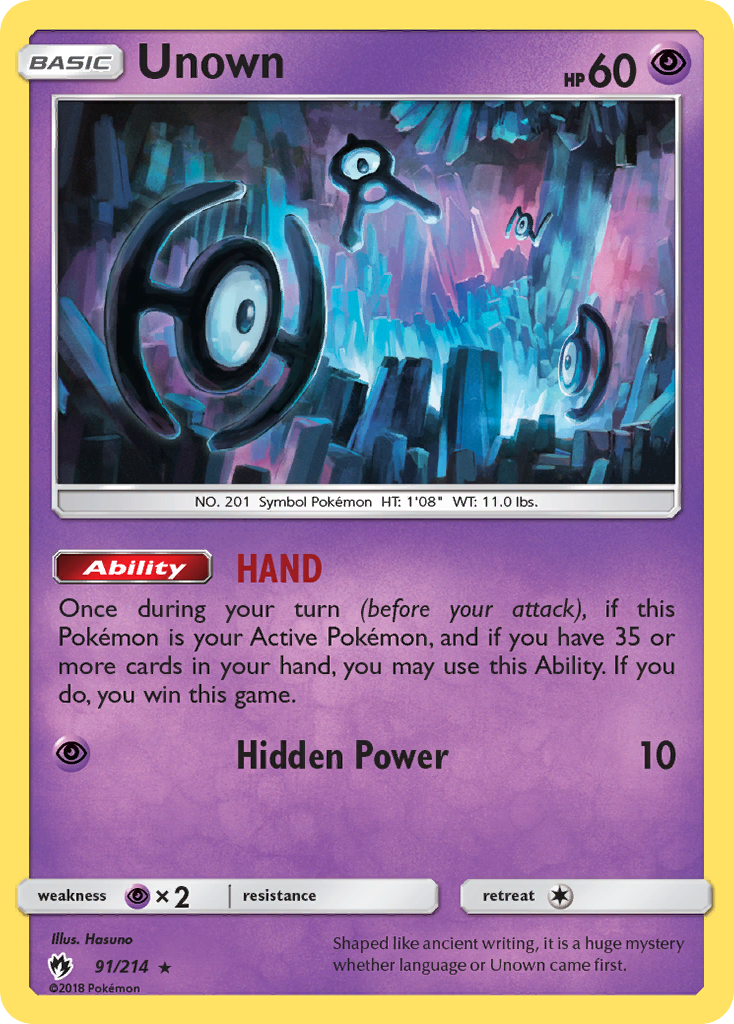 Unown (91/214) [Sun & Moon: Lost Thunder] | Jomio and Rueliete's Cards and Comics