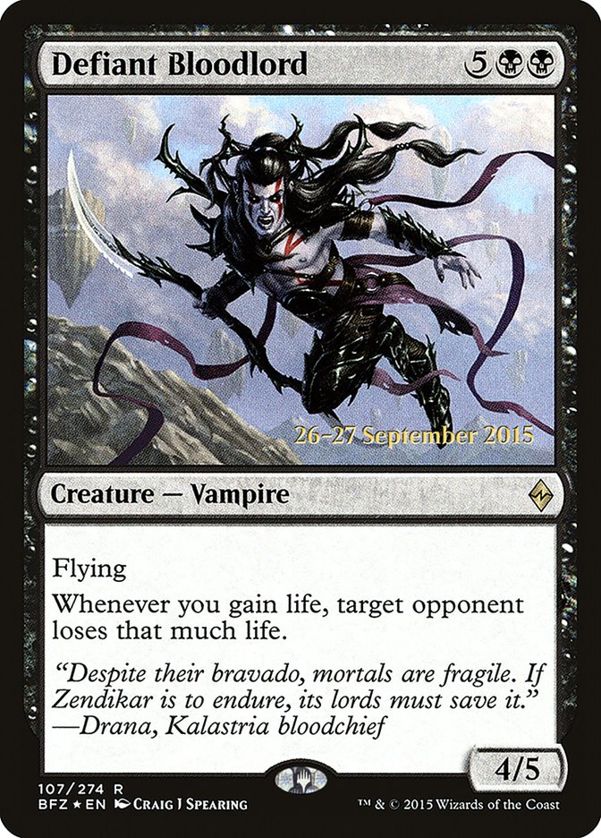 Defiant Bloodlord [Battle for Zendikar Prerelease Promos] | Jomio and Rueliete's Cards and Comics