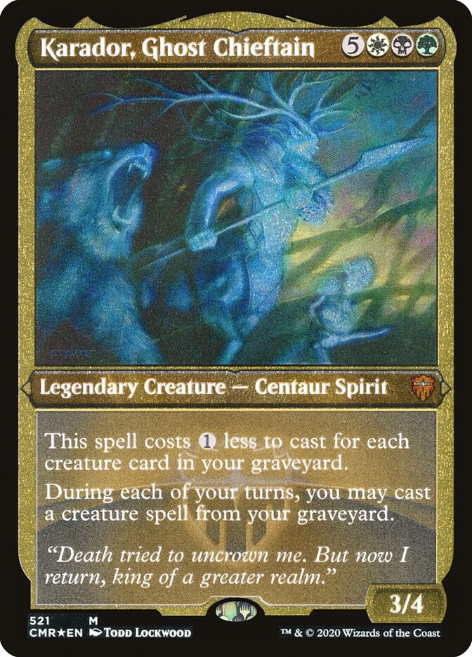 Karador, Ghost Chieftain (Etched) [Commander Legends] | Jomio and Rueliete's Cards and Comics