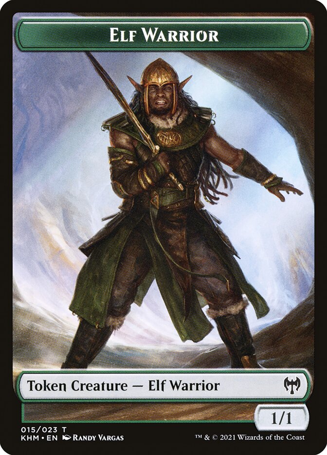 Elemental // Elf Warrior Double-Sided Token [Kaldheim Commander Tokens] | Jomio and Rueliete's Cards and Comics