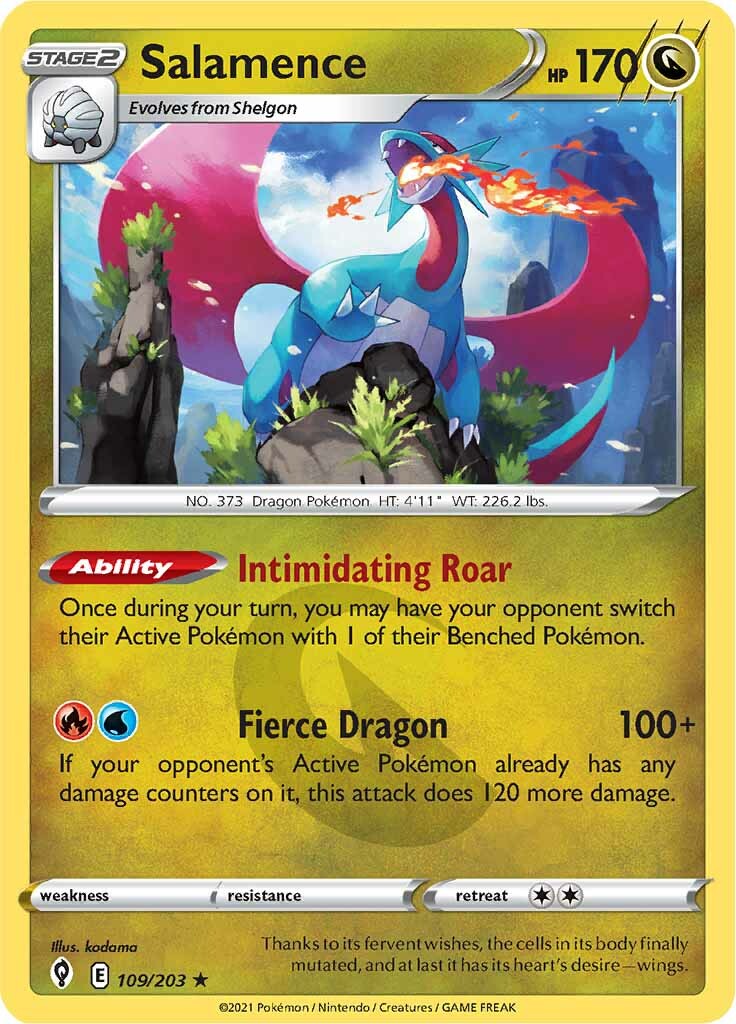 Salamence (109/203) [Sword & Shield: Evolving Skies] | Jomio and Rueliete's Cards and Comics
