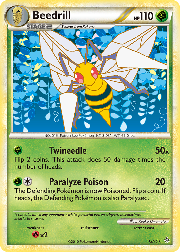 Beedrill (12/95) [HeartGold & SoulSilver: Unleashed] | Jomio and Rueliete's Cards and Comics