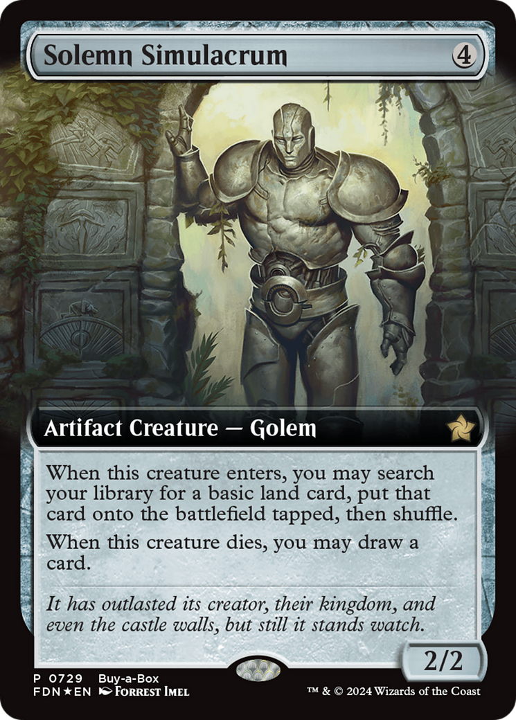 Solemn Simulacrum (Extended Art) (Buy-A-Box) [Foundations Promos] | Jomio and Rueliete's Cards and Comics