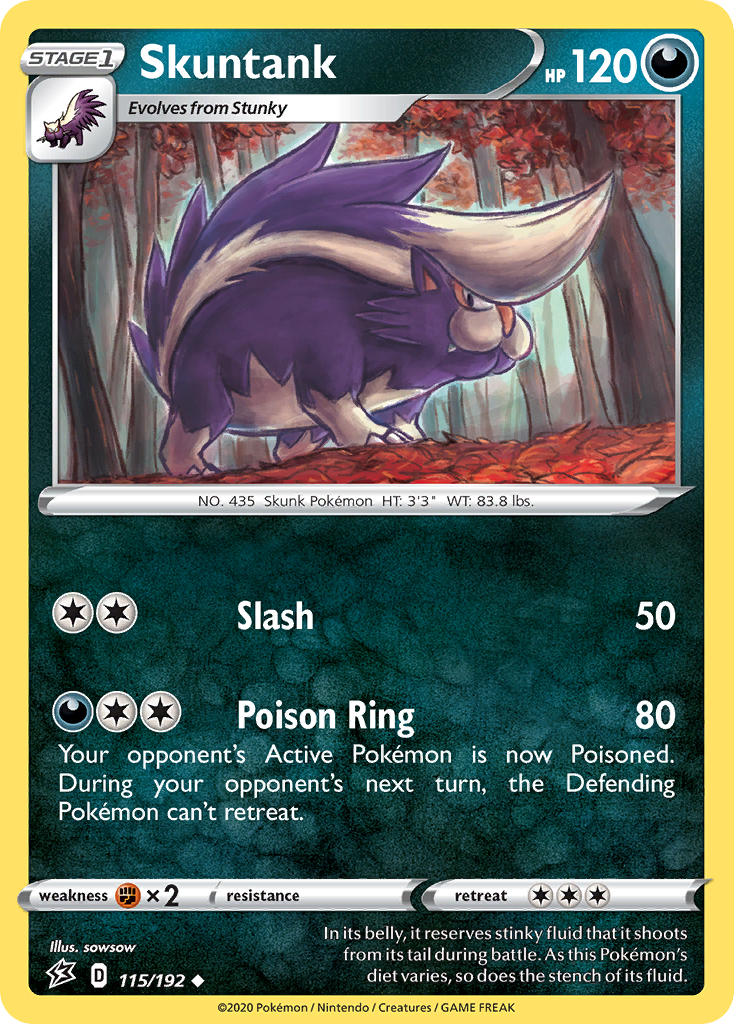 Skuntank (115/192) [Sword & Shield: Rebel Clash] | Jomio and Rueliete's Cards and Comics