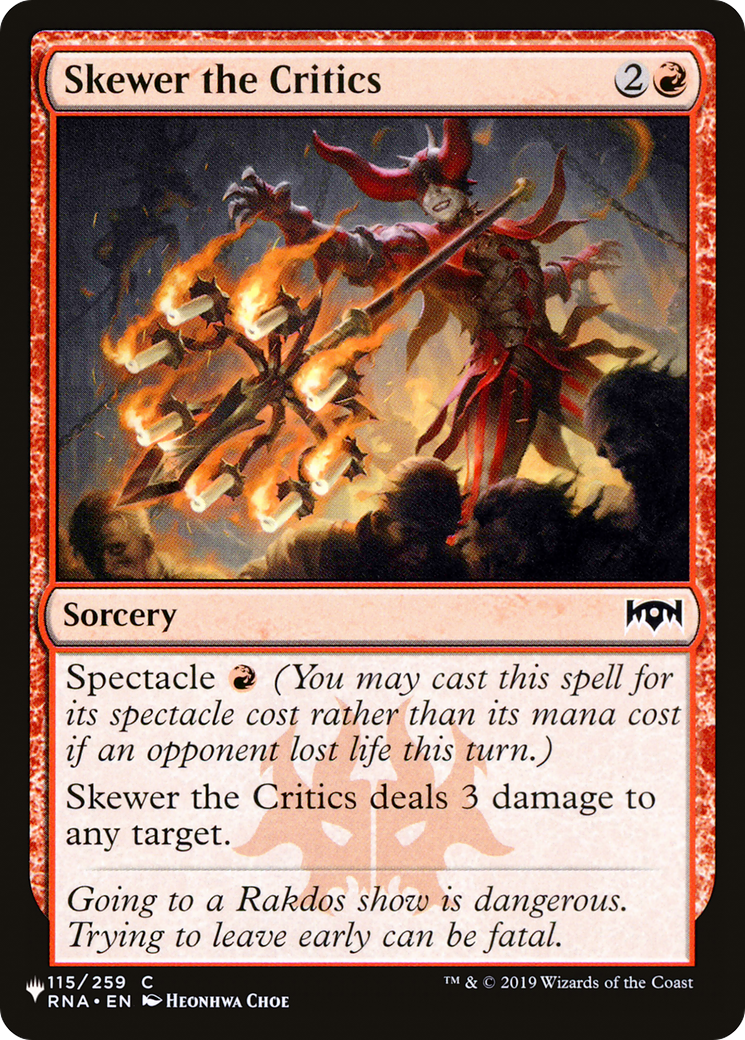Skewer the Critics [The List] | Jomio and Rueliete's Cards and Comics