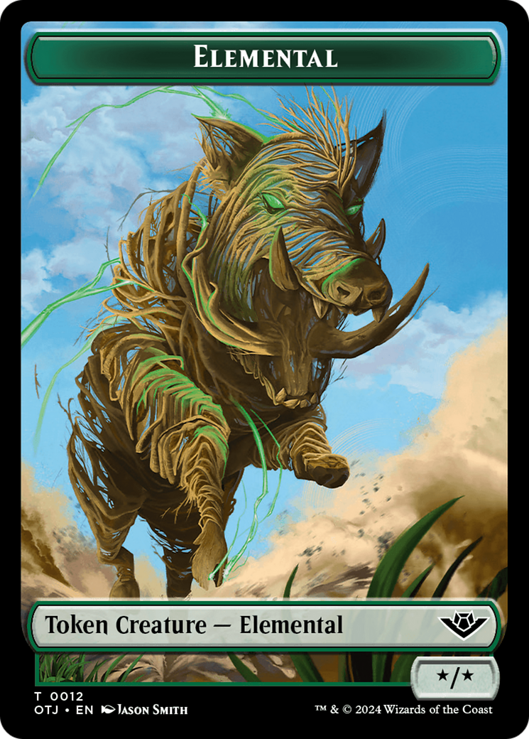 Treasure // Elemental Double-Sided Token [Outlaws of Thunder Junction Tokens] | Jomio and Rueliete's Cards and Comics