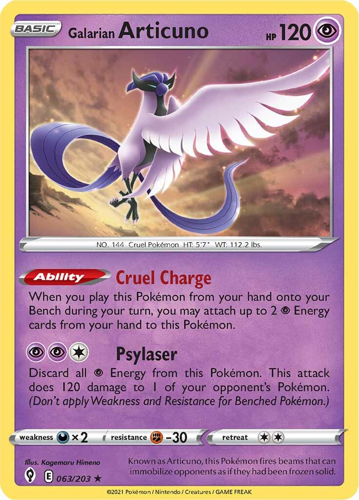 Galarian Articuno (063/203) [Sword & Shield: Evolving Skies] | Jomio and Rueliete's Cards and Comics