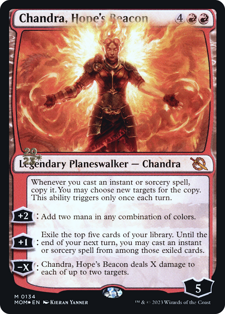 Chandra, Hope's Beacon [March of the Machine Prerelease Promos] | Jomio and Rueliete's Cards and Comics