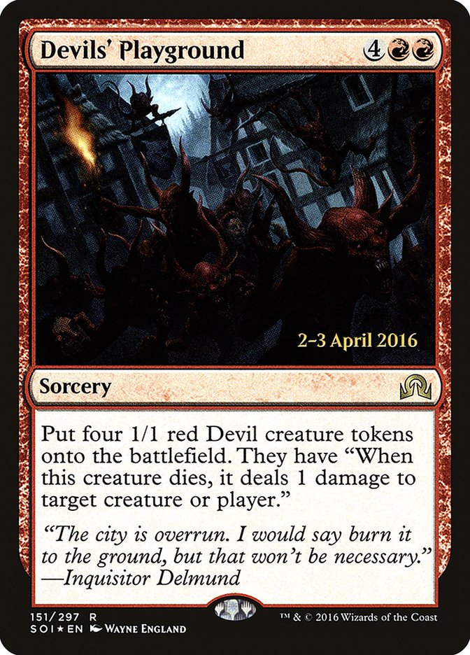 Devils' Playground [Shadows over Innistrad Prerelease Promos] | Jomio and Rueliete's Cards and Comics