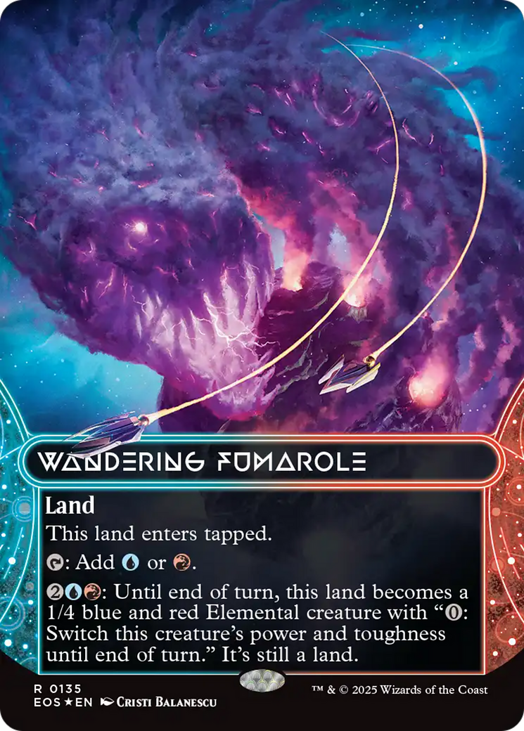 Wandering Fumarole (0135) (Borderless) (Galaxy Foil) [Edge of Eternities: Stellar Sights] | Jomio and Rueliete's Cards and Comics