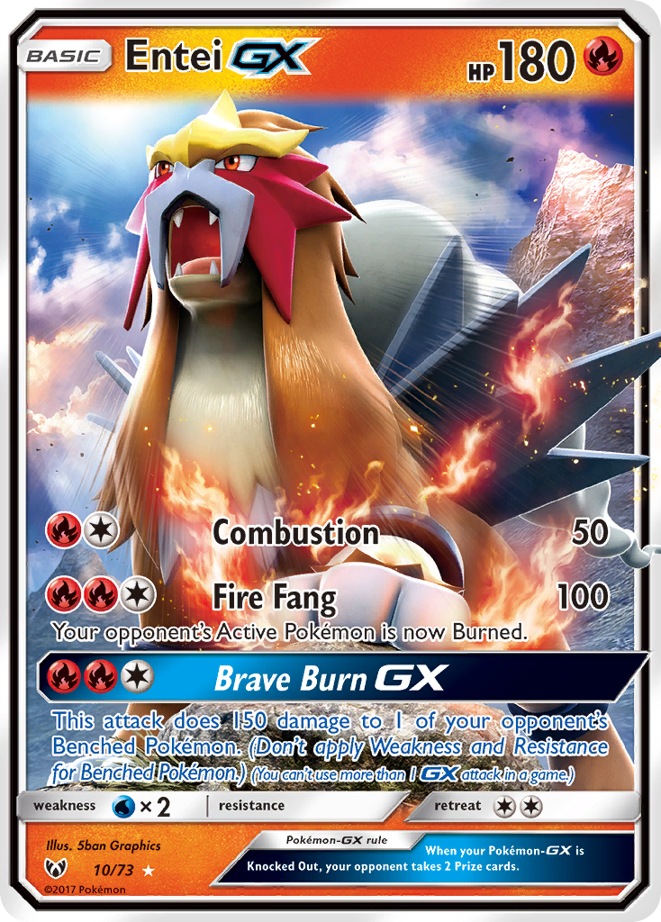 Entei GX (10/73) [Sun & Moon: Shining Legends] | Jomio and Rueliete's Cards and Comics