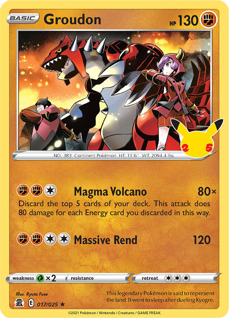 Groudon (017/025) [Celebrations: 25th Anniversary] | Jomio and Rueliete's Cards and Comics