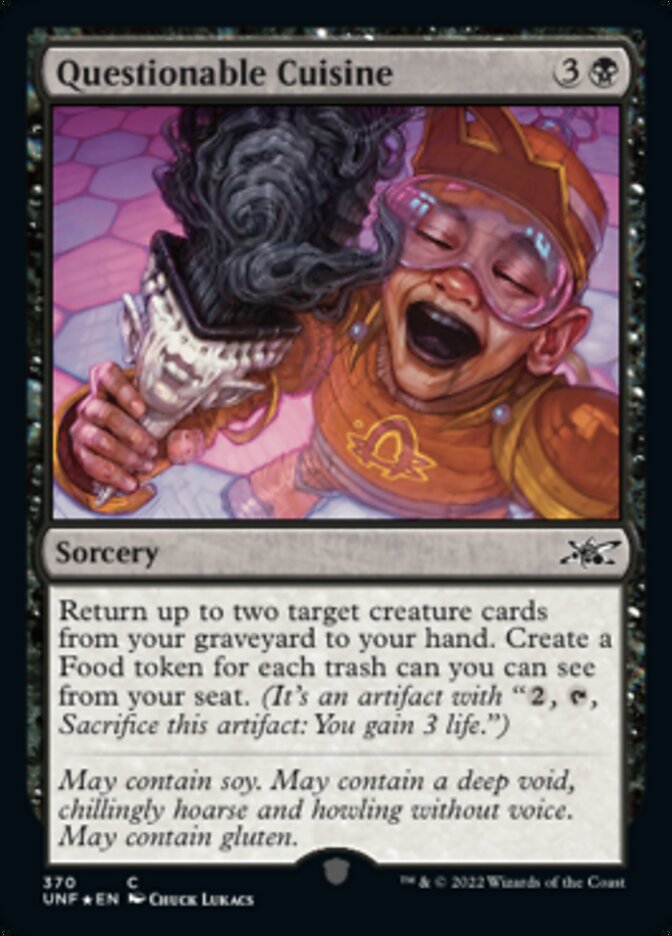 Questionable Cuisine (Galaxy Foil) [Unfinity] | Jomio and Rueliete's Cards and Comics