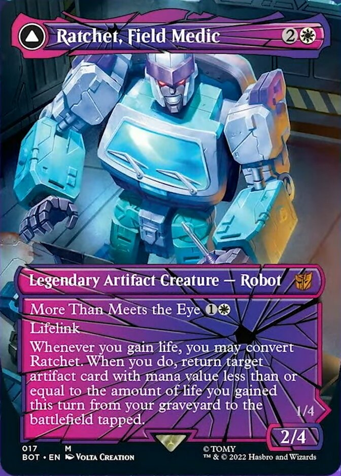 Ratchet, Field Medic // Ratchet, Rescue Racer (Shattered Glass) [Transformers] | Jomio and Rueliete's Cards and Comics