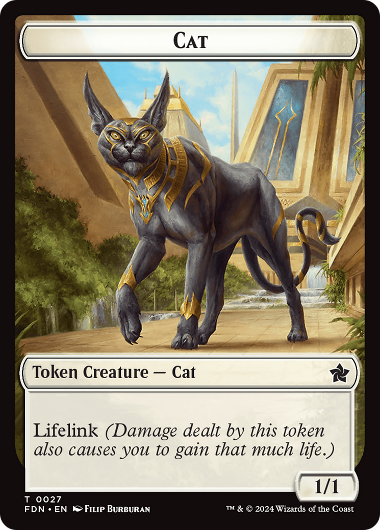 Cat (0027) // Phyrexian Goblin Double-Sided Token [Foundations Tokens] | Jomio and Rueliete's Cards and Comics