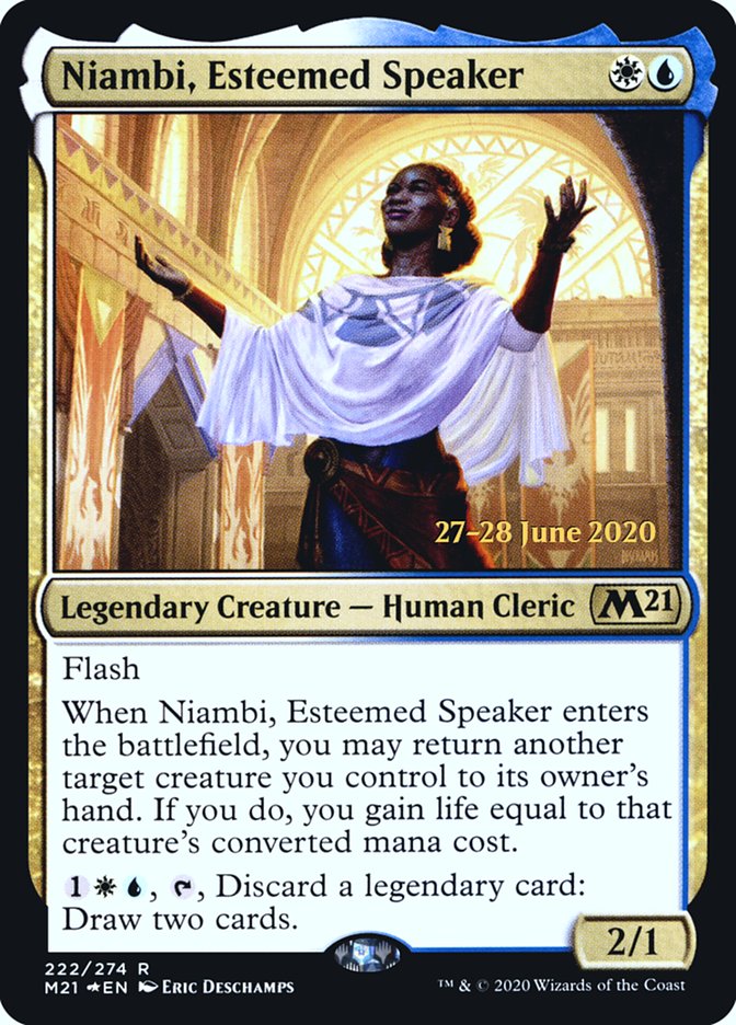 Niambi, Esteemed Speaker [Core Set 2021 Prerelease Promos] | Jomio and Rueliete's Cards and Comics