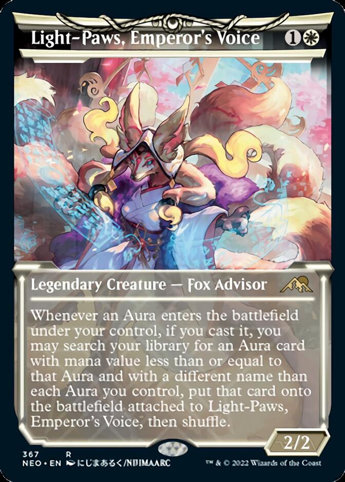 Light-Paws, Emperor's Voice (Showcase Soft Glow) [Kamigawa: Neon Dynasty] | Jomio and Rueliete's Cards and Comics