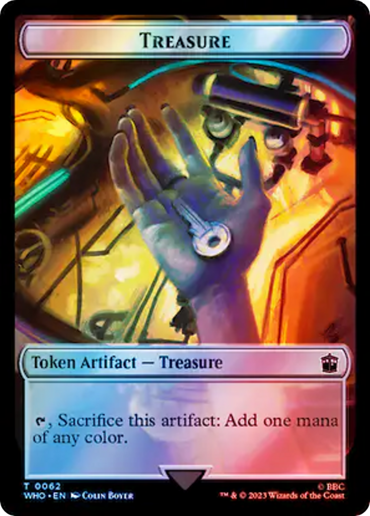 Human Noble // Treasure (0062) Double-Sided Token (Surge Foil) [Doctor Who Tokens] | Jomio and Rueliete's Cards and Comics