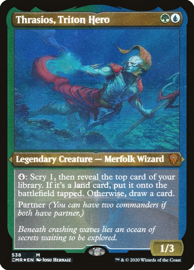 Thrasios, Triton Hero (Etched) [Commander Legends] | Jomio and Rueliete's Cards and Comics