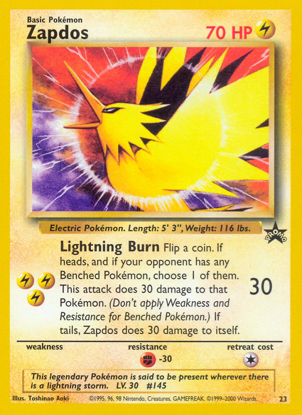 Zapdos (23) [Wizards of the Coast: Black Star Promos] | Jomio and Rueliete's Cards and Comics