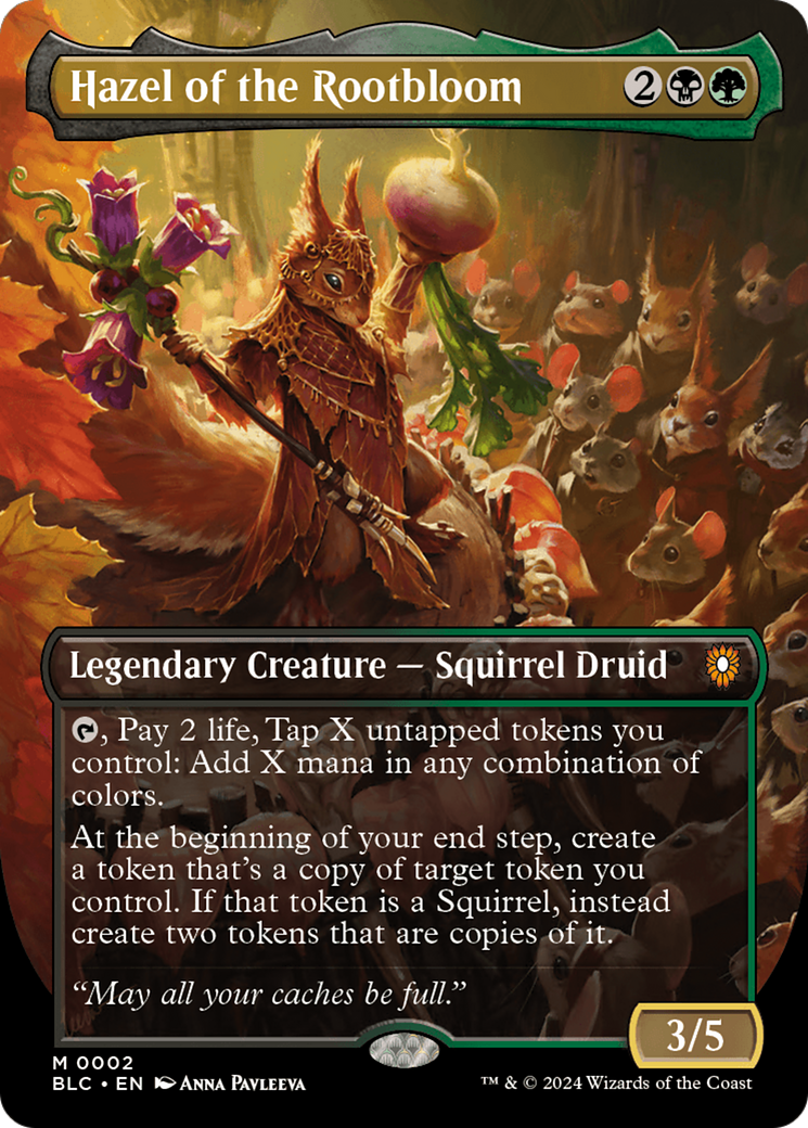 Hazel of the Rootbloom (Borderless) [Bloomburrow Commander] | Jomio and Rueliete's Cards and Comics