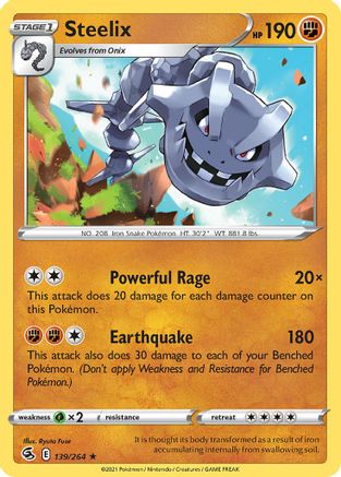 Steelix (139/264) (Theme Deck Exclusive) [Sword & Shield: Fusion Strike] | Jomio and Rueliete's Cards and Comics