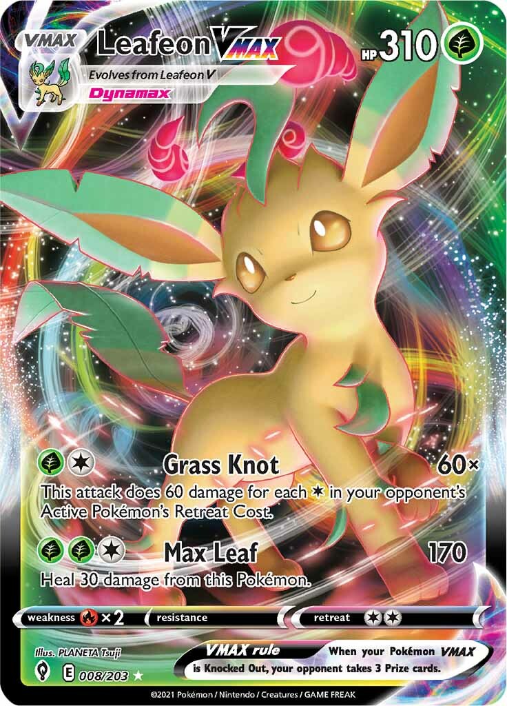 Leafeon VMAX (008/203) [Sword & Shield: Evolving Skies] | Jomio and Rueliete's Cards and Comics