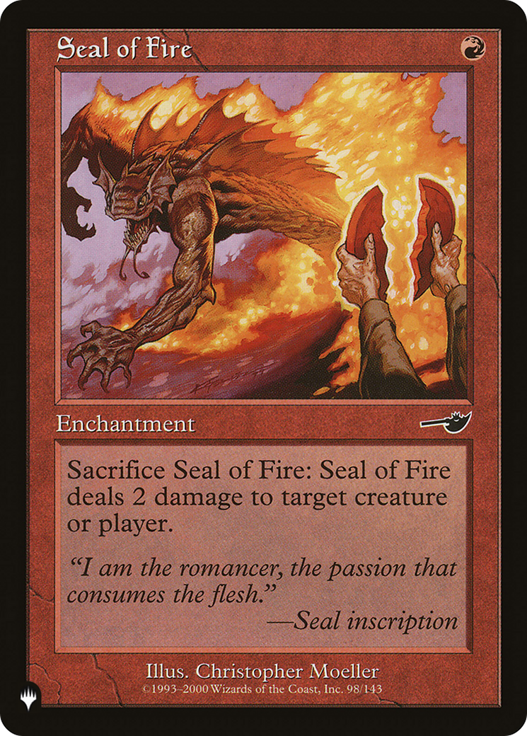 Seal of Fire [The List] | Jomio and Rueliete's Cards and Comics