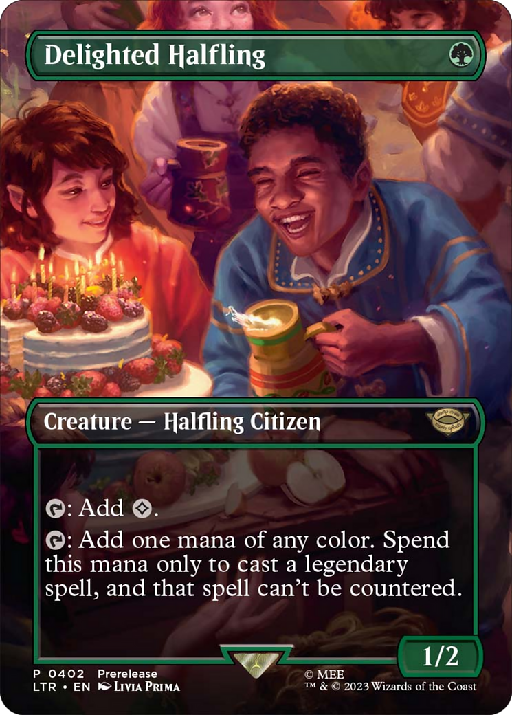 Delighted Halfling (Borderless Alternate Art) [The Lord of the Rings: Tales of Middle-Earth] | Jomio and Rueliete's Cards and Comics