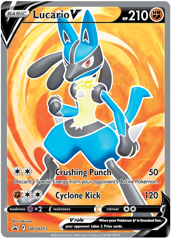 Lucario V (SWSH213) [Sword & Shield: Black Star Promos] | Jomio and Rueliete's Cards and Comics