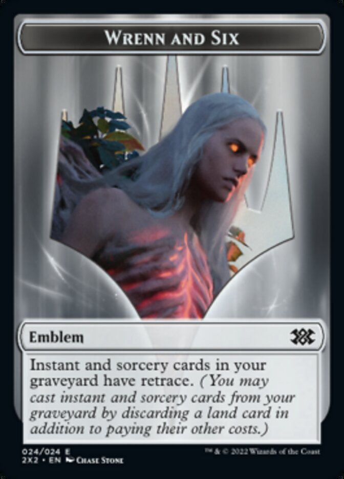Wrenn and Six Emblem // Spirit (008) Double-Sided Token [Double Masters 2022 Tokens] | Jomio and Rueliete's Cards and Comics