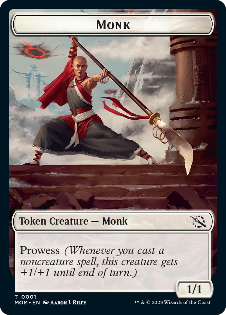 Monk Token [March of the Machine Tokens] | Jomio and Rueliete's Cards and Comics