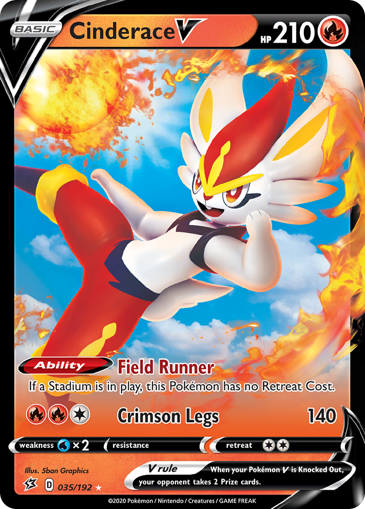 Cinderace V (035/192) [Sword & Shield: Rebel Clash] | Jomio and Rueliete's Cards and Comics