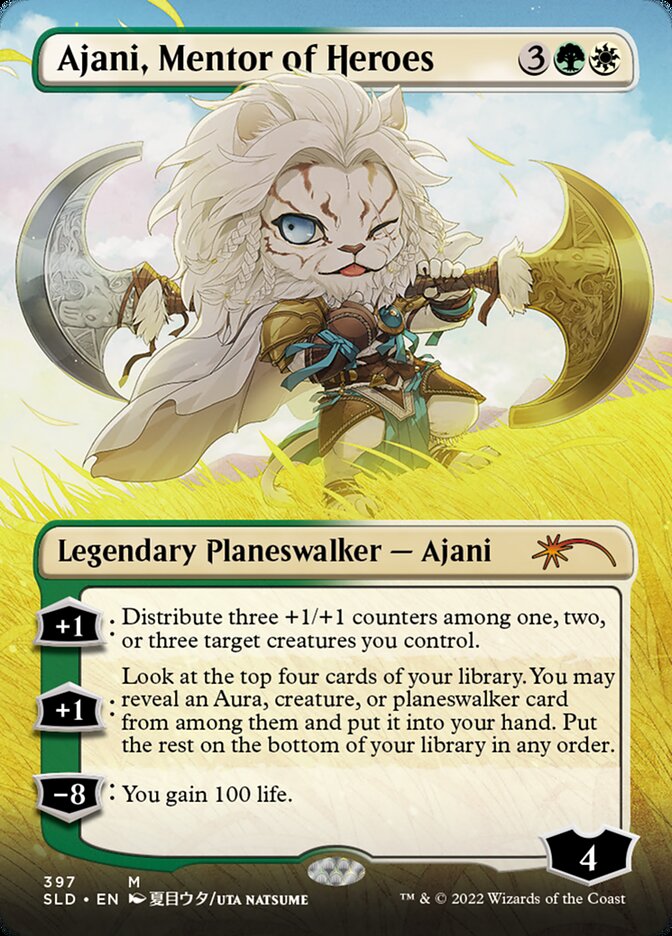 Ajani, Mentor of Heroes (Borderless) [Secret Lair Drop Series] | Jomio and Rueliete's Cards and Comics