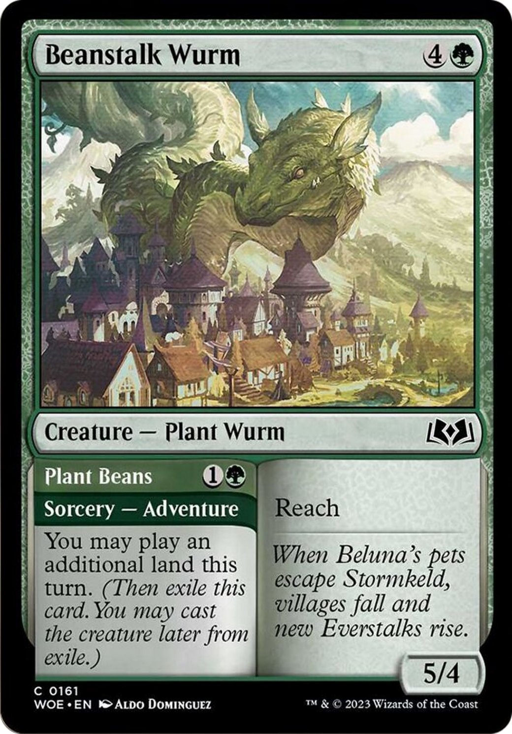 Beanstalk Wurm // Plant Beans [Wilds of Eldraine] | Jomio and Rueliete's Cards and Comics