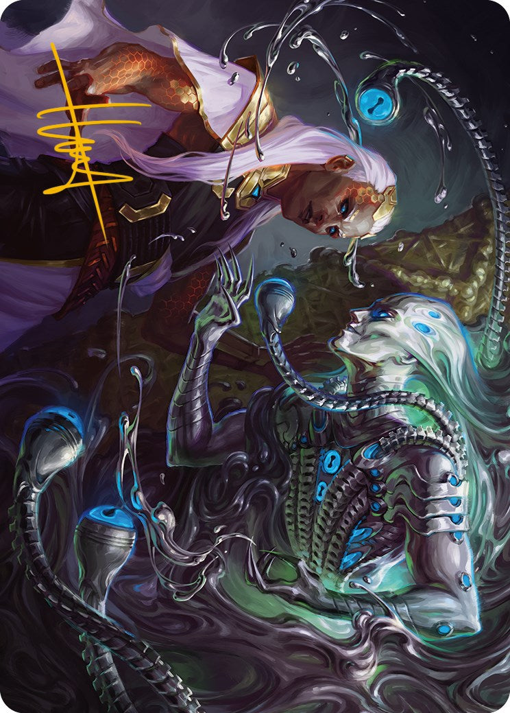 Mirage Mockery Art Card (Gold-Stamped Signature) [Phyrexia: All Will Be One Art Series] | Jomio and Rueliete's Cards and Comics