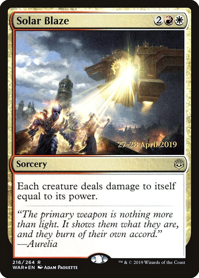 Solar Blaze [War of the Spark Prerelease Promos] | Jomio and Rueliete's Cards and Comics