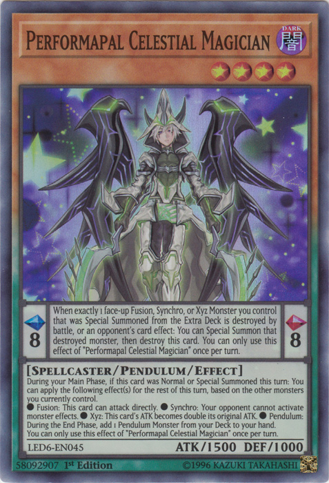 Performapal Celestial Magician [LED6-EN045] Super Rare | Jomio and Rueliete's Cards and Comics