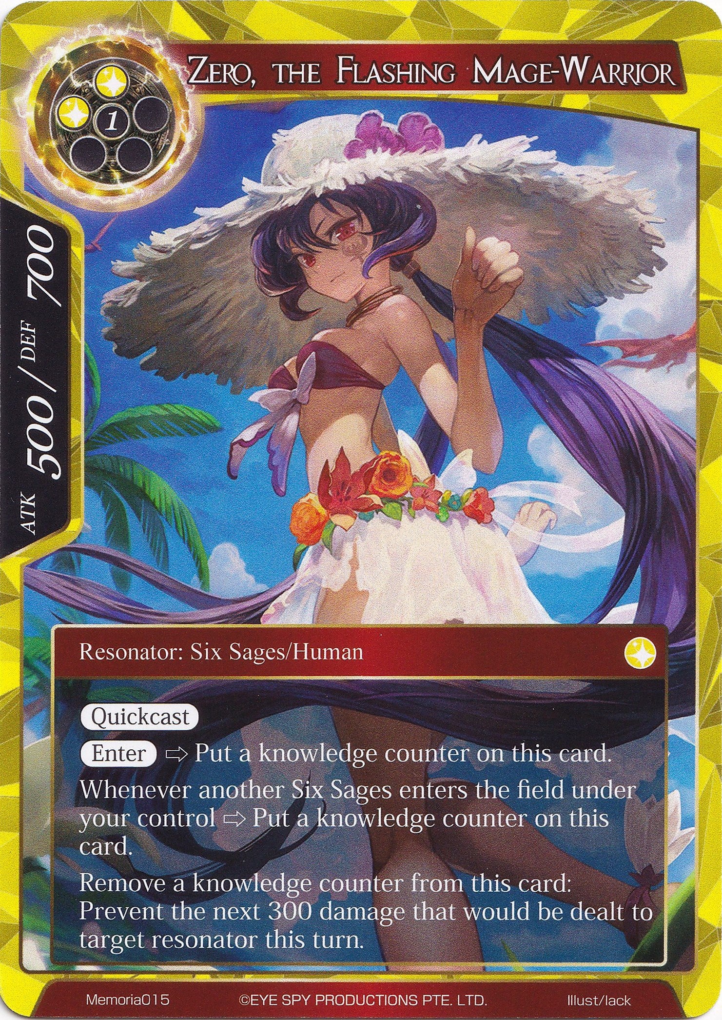 Zero, the Flashing Mage-Warrior (Memoria015) [Alice Origin Memoria Cards] | Jomio and Rueliete's Cards and Comics