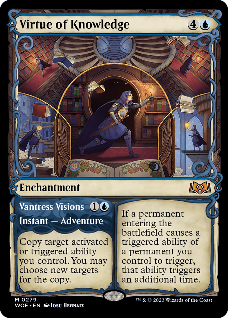 Virtue of Knowledge // Vantress Visions (Showcase) [Wilds of Eldraine] | Jomio and Rueliete's Cards and Comics
