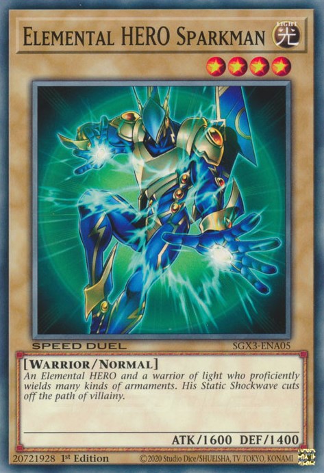 Elemental HERO Sparkman [SGX3-ENA05] Common | Jomio and Rueliete's Cards and Comics