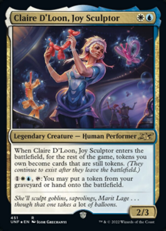 Claire D'Loon, Joy Sculptor (Galaxy Foil) [Unfinity] | Jomio and Rueliete's Cards and Comics